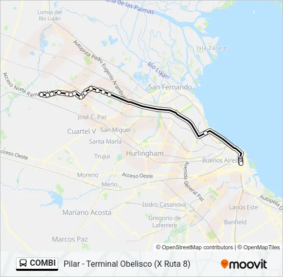 COMBI Colectivo Line Map