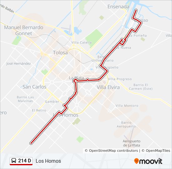Mapa de 214 D de Colectivo