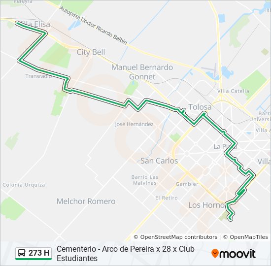 Mapa de 273 H de Colectivo