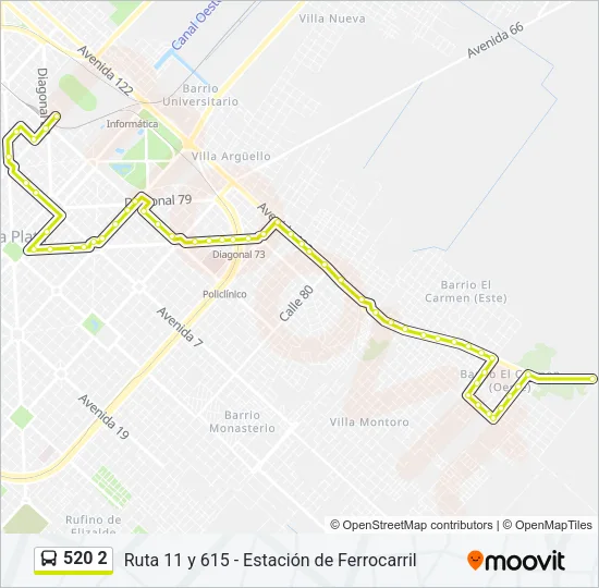 520 2 Colectivo Line Map