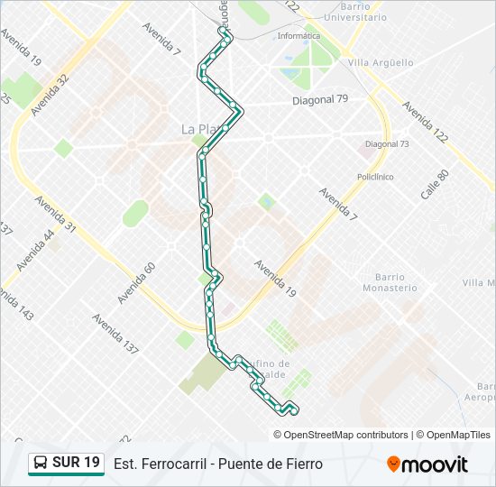SUR 19 Colectivo Line Map