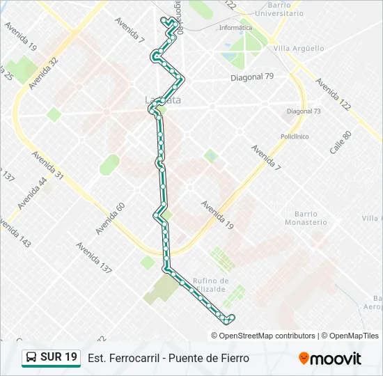 SUR 19 Colectivo Line Map