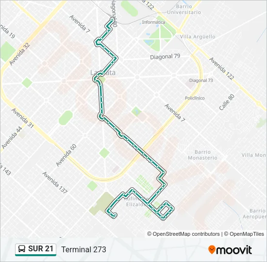 SUR 21 Colectivo Line Map