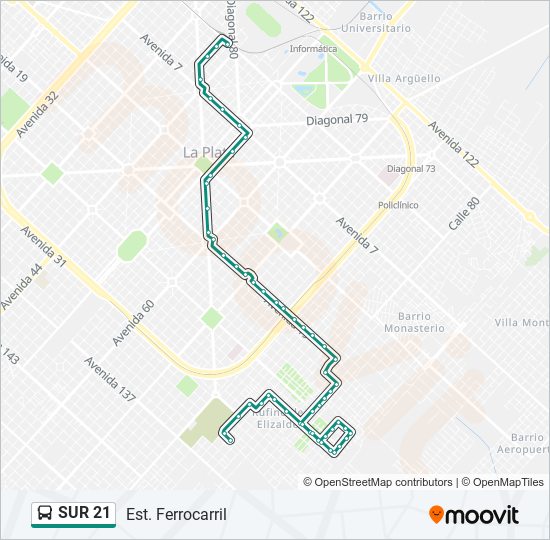 Mapa de SUR 21 de Colectivo