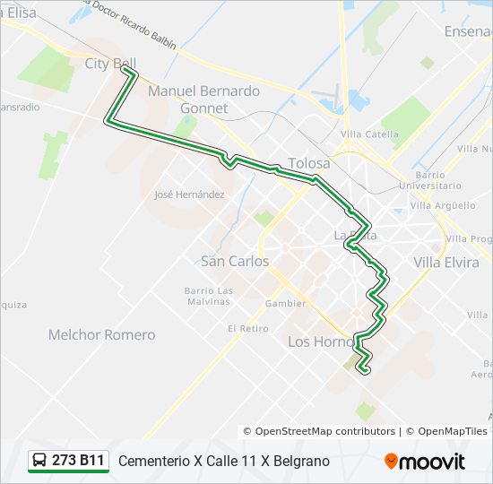 Mapa de 273 B11 de Colectivo