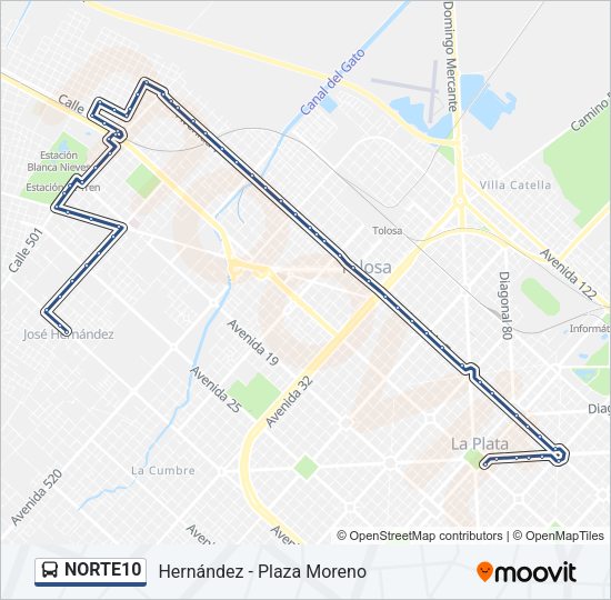 Mapa de NORTE10 de Colectivo