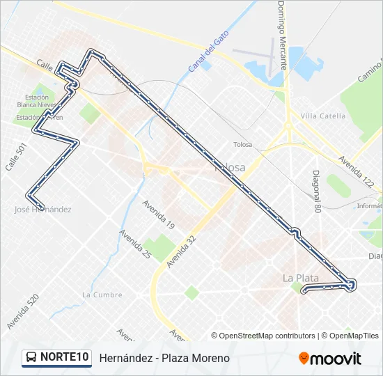 NORTE10 Colectivo Line Map