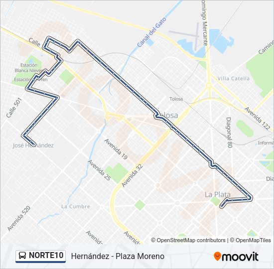 Mapa de NORTE10 de Colectivo