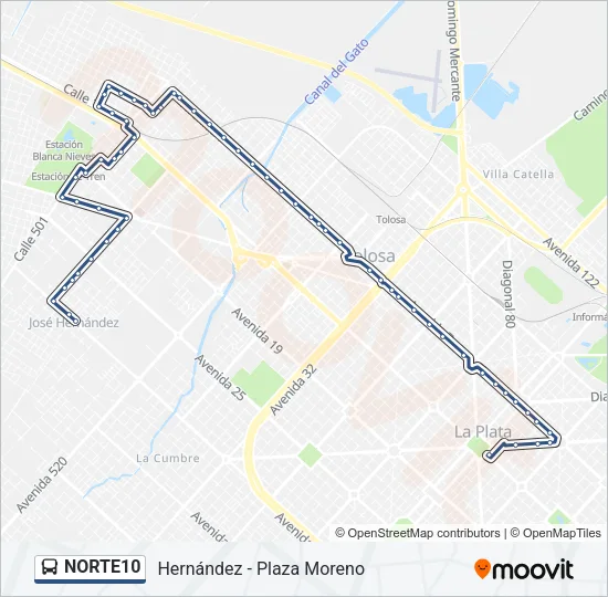 NORTE10 Colectivo Line Map