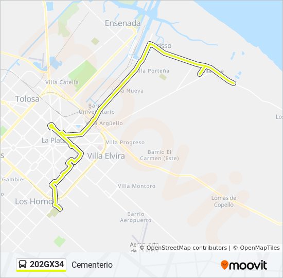 Mapa de 202GX34 de Colectivo