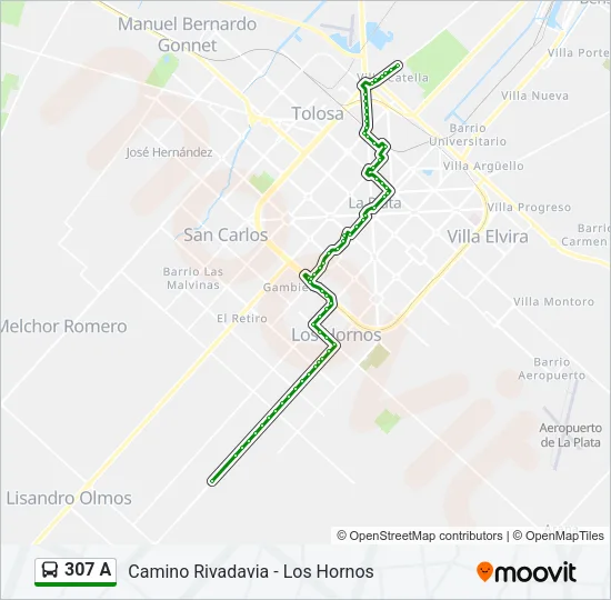 307 A Colectivo Line Map