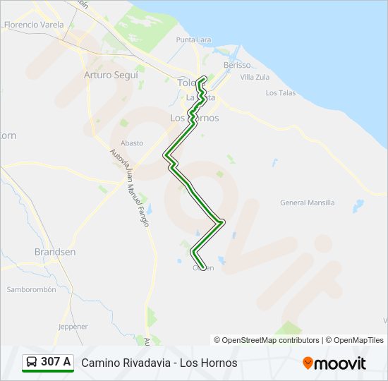 307 A Colectivo Line Map