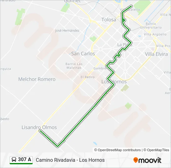 307 A Colectivo Line Map