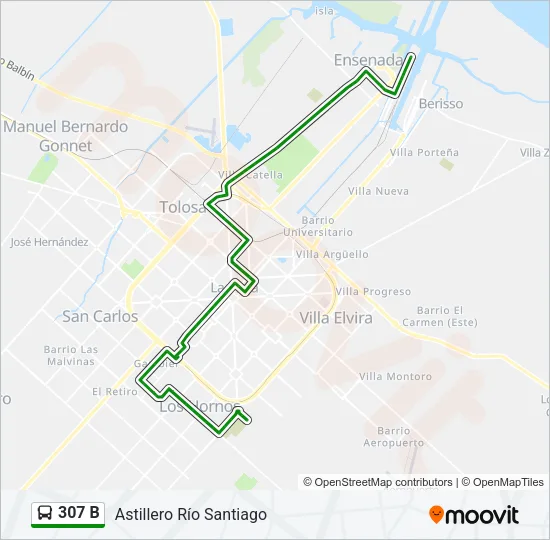 307 B Colectivo Line Map