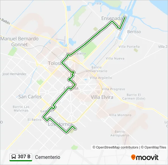 307 B Colectivo Line Map