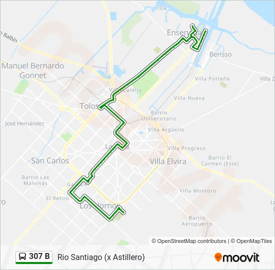 307 B Colectivo Line Map