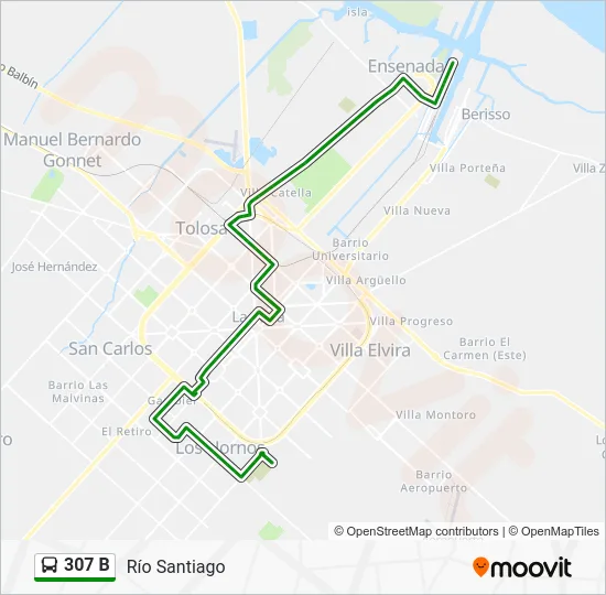 307 B Colectivo Line Map