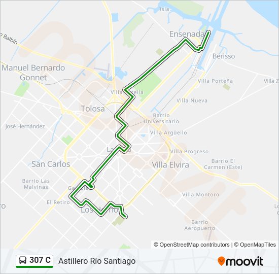 307 C Colectivo Line Map