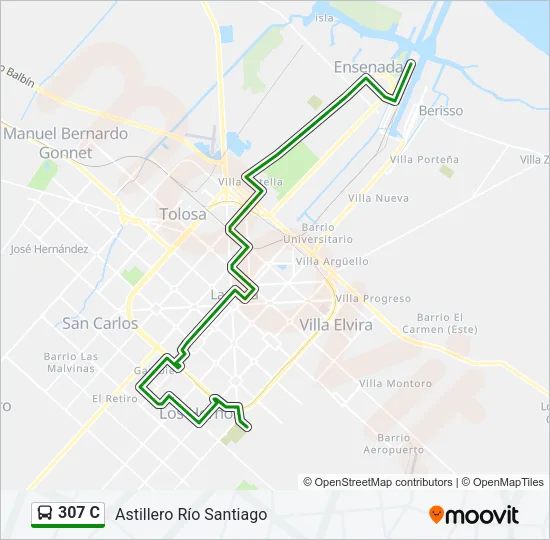 307 C Colectivo Line Map
