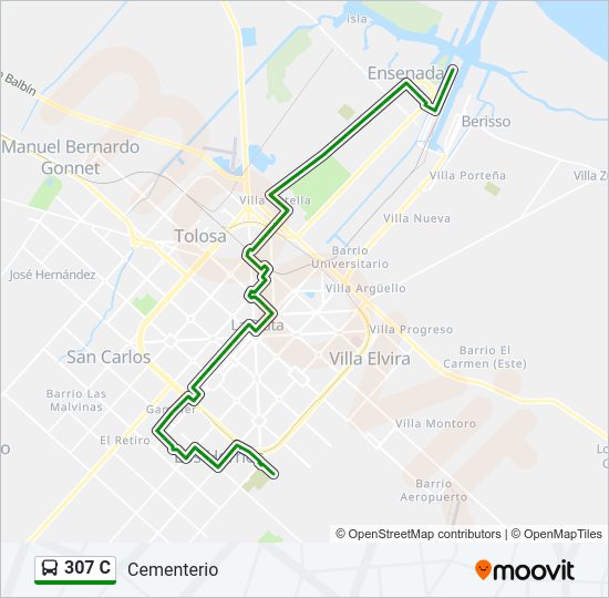 Mapa de 307 C de Colectivo