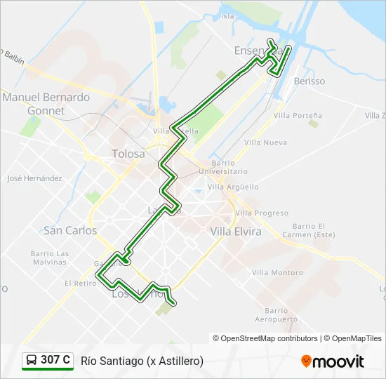 307 C Colectivo Line Map