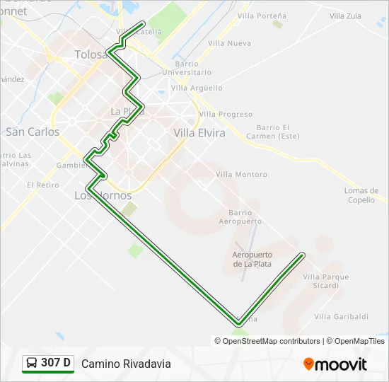 307 D Colectivo Line Map