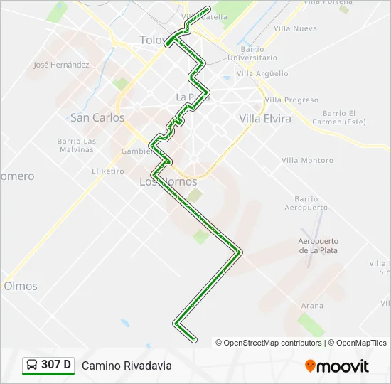 307 D Colectivo Line Map