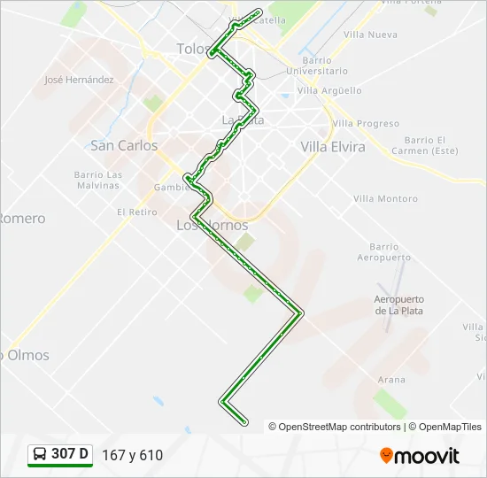 307 D Colectivo Line Map