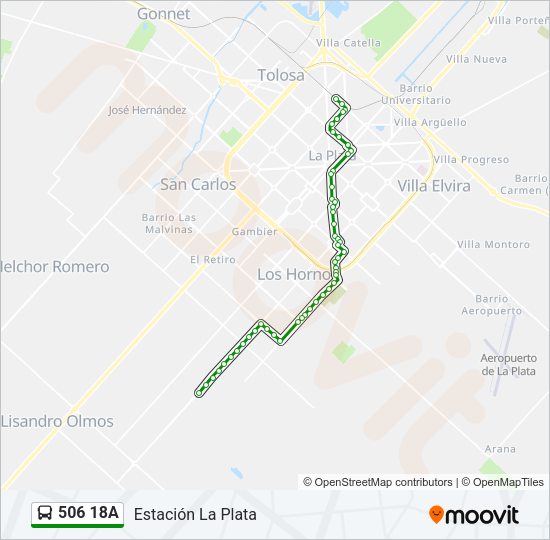 Mapa de 506 18A de Colectivo