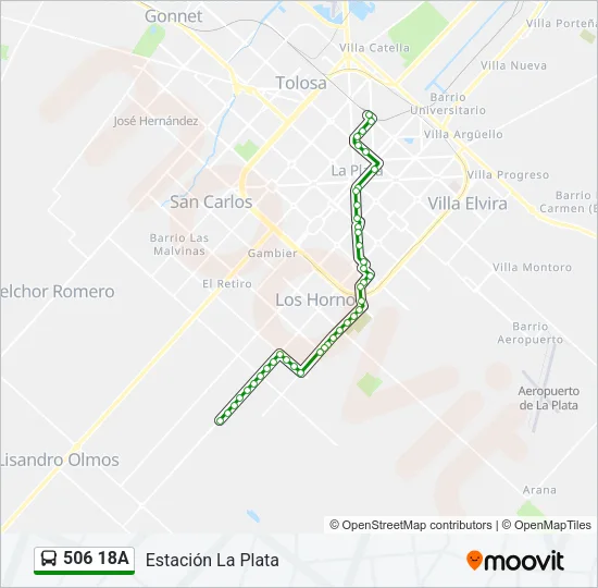 506 18A Colectivo Line Map