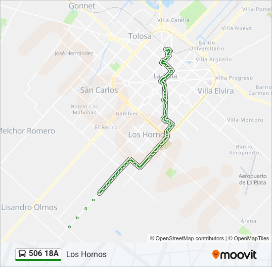 506 18A Colectivo Line Map