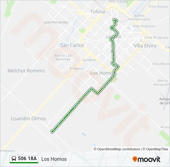 506 18A Colectivo Line Map