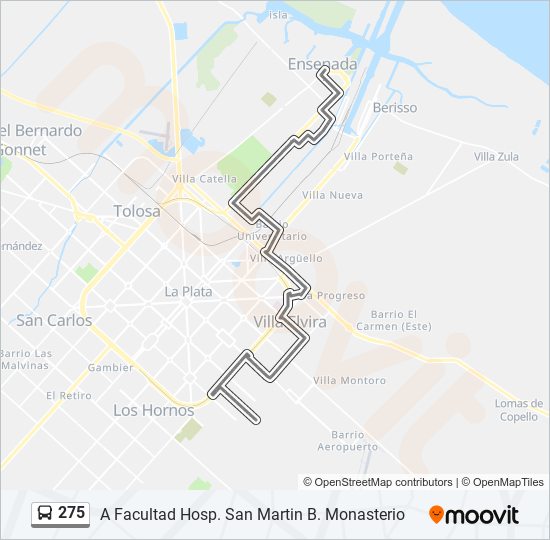 Mapa de 275 de Colectivo