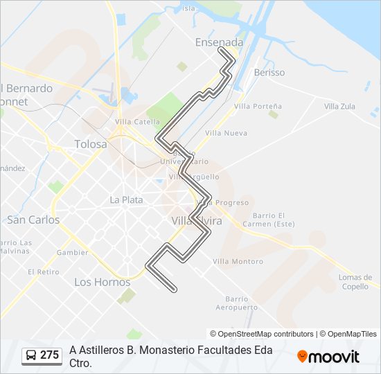 Mapa de 275 de Colectivo