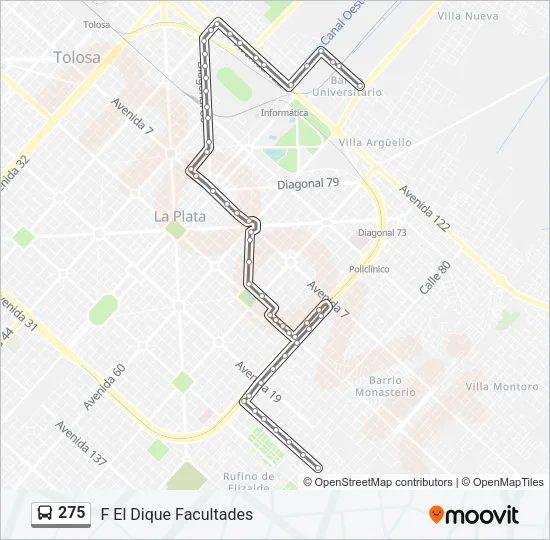275 Colectivo Line Map