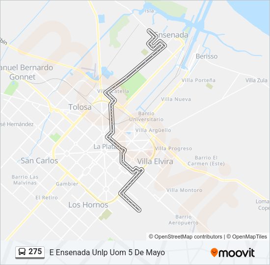 Mapa de 275 de Colectivo