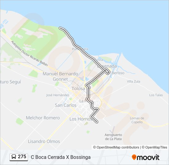 Mapa de 275 de Colectivo