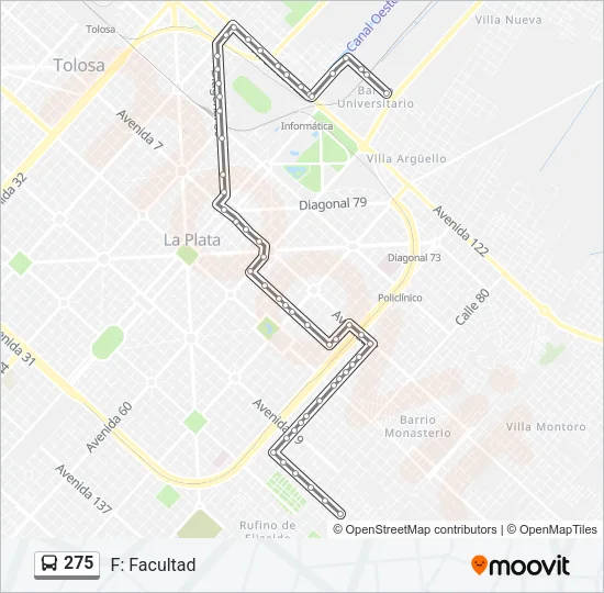 275 Colectivo Line Map