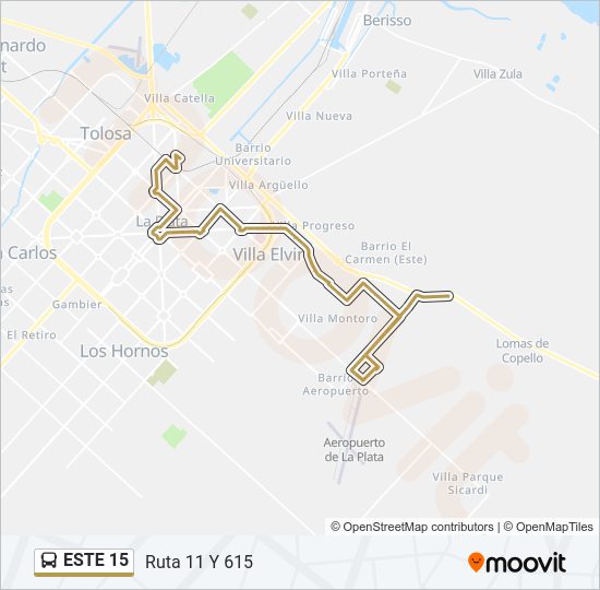 ESTE 15 Colectivo Line Map