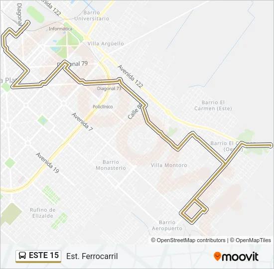 ESTE 15 Colectivo Line Map