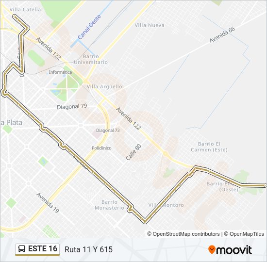 Mapa de ESTE 16 de Colectivo
