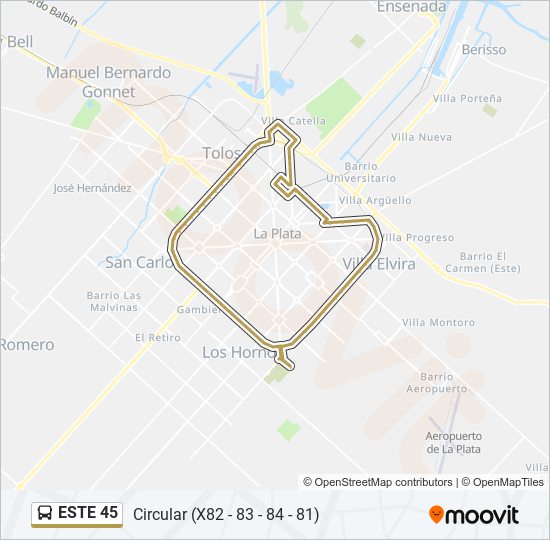 Mapa de ESTE 45 de Colectivo