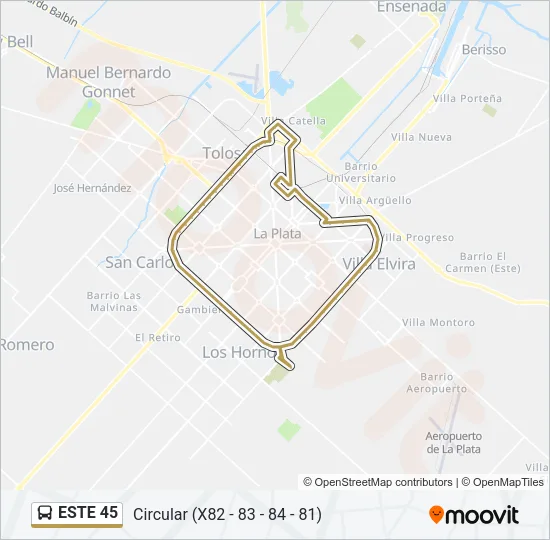 ESTE 45 Colectivo Line Map