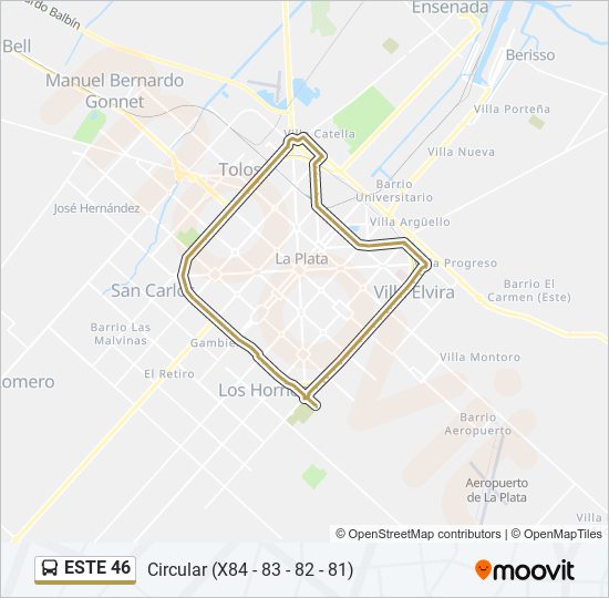 Mapa de ESTE 46 de Colectivo