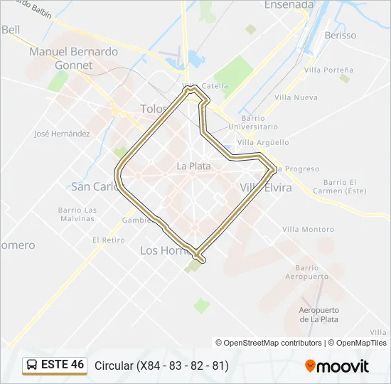 ESTE 46 Colectivo Line Map