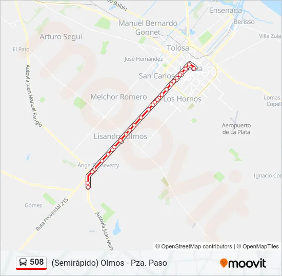 508 Colectivo Line Map