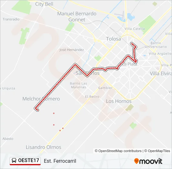 OESTE17 Colectivo Line Map