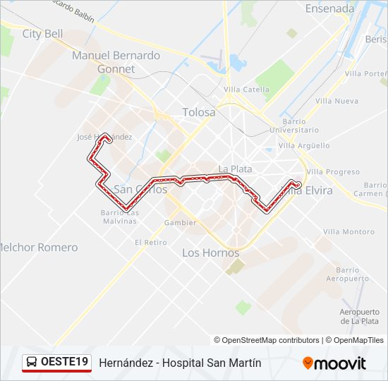 OESTE19 Colectivo Line Map