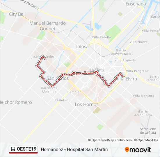 OESTE19 Colectivo Line Map