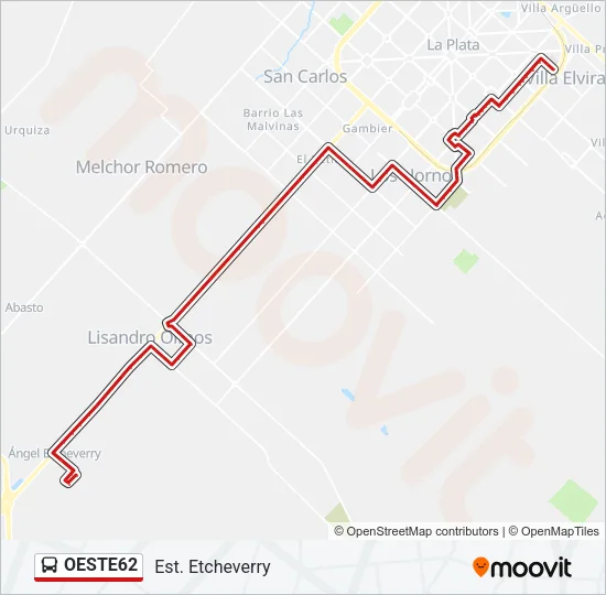 OESTE62 Colectivo Line Map